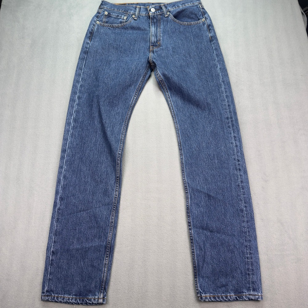 Levis 505 Regular Fit Jeans 31x34 Blue Denim Straight Leg Mens